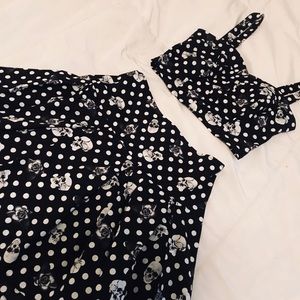 Hot Topic two piece dress, skulls and flowers